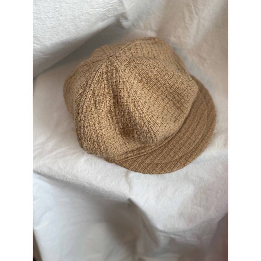 American Eagle Outfitters Tan Wool Blend Newsboy Cap Floral Lining‎ One Size